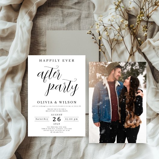 Invitation Annonce de mariage minimaliste et simple avec phot