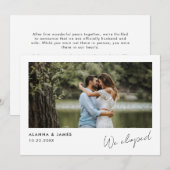 Invitation Annonce de mariage moderne 'Nous nous sommes enfui (Devant / Derrière)