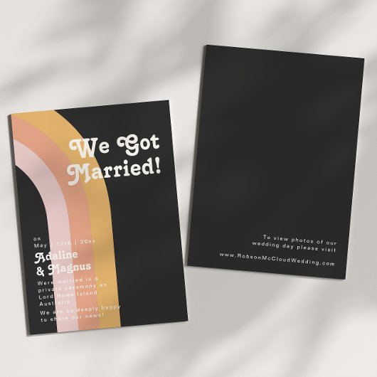 Invitation Annonce de Mariage Moderne Rétro Arc-en-Ciel Fuite