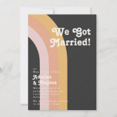 Invitation Annonce de Mariage Moderne Rétro Arc-en-Ciel Fuite (Devant)