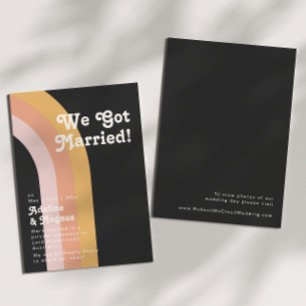 Invitation Annonce de Mariage Moderne Rétro Arc-en-ciel Sombr