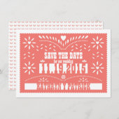Invitation Annonce de mariage Papel Picado Save the Date (Devant / Derrière)