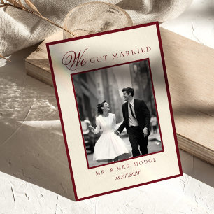 Invitation Annonce de mariage photo noir et blanc de luxe
