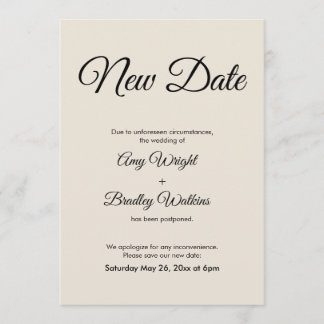 Invitation Annonce de mariage reporté à une nouvelle date pou