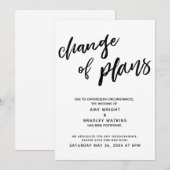 Invitation Annonce de mariage reporté "Changement de plans" (Devant / Derrière)