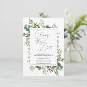 Invitation Annonce de mariage reporté d'Eucalyptus (Debout devant)