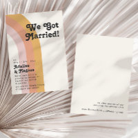 Annonce de Mariage Retro Moderne des Années 70 Arc