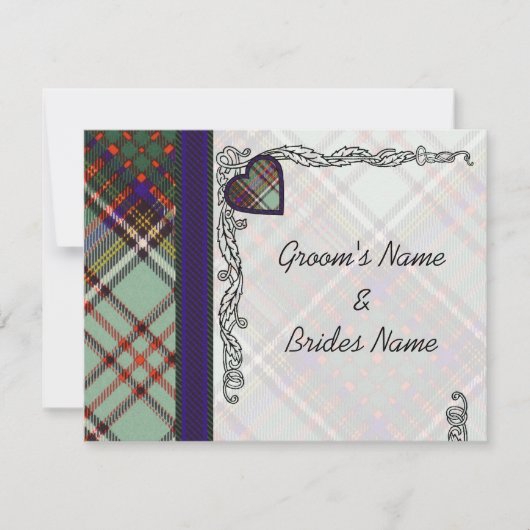 Invitation Annonce de mariage RSVP Anderson Tartan (Devant)