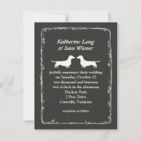 Annonce de mariage silhouettes de chien Dachshund