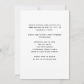 Invitation Annonce de mariage simple et fête | Photo (Dos)