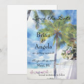 Invitation Annonce de mariage sur la plage STD (Devant / Derrière)