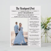Invitation Annonce de mariage surprise dans un journal modern (Debout devant)