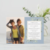 Invitation Annonce de micro-mariage réduit Dusty Blue (Debout devant)