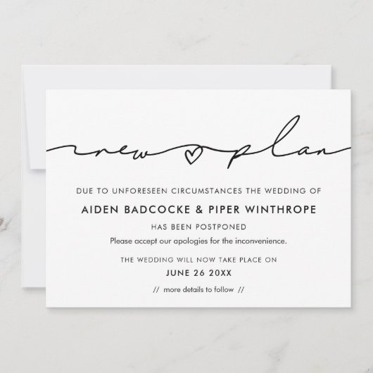 Invitation Annonce de mise à jour de la date de nouveaux plan (Devant)