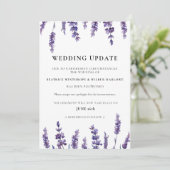 Invitation Annonce de mise à jour de mariage au lavande flora (Debout devant)