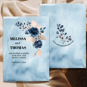 Invitation Annonce de mise en garde de mariage à l'aquarelle 