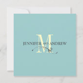 Invitation Annonce de monogramme de sauvegarde de date Blue C (Dos)