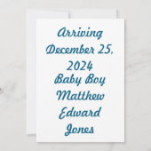 Invitation Annonce de naissance Arrivée de Noël Père Noël Cig (Dos)