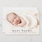 Invitation Annonce de naissance avec nom moderne de bébé sur  (Devant)