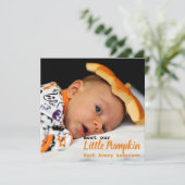 Invitation Annonce de naissance avec photo de Thanksgiving (Debout devant)