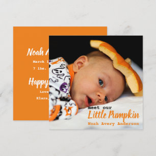 Invitation Annonce de naissance avec photo de Thanksgiving