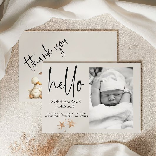 Invitation Annonce de naissance bébé Animaux de la nurserie e