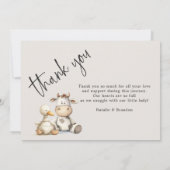 Invitation Annonce de naissance bébé Animaux de la nurserie e (Dos)