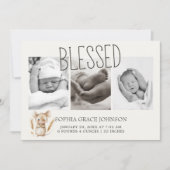 Invitation Annonce de naissance bébé animaux de la petite fer (Devant)