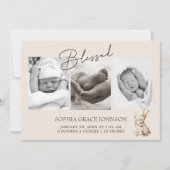 Invitation Annonce de naissance bébé bohème Animaux de la for (Devant)