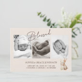 Invitation Annonce de naissance bébé bohème Animaux de la for (Debout devant)