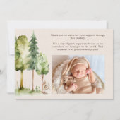 Invitation Annonce de naissance bébé bohème Animaux de la for (Dos)