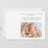Invitation Annonce de naissance bébé écriture simple moderne (Dos)