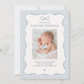 Invitation Annonce de naissance bleu prépa (Devant)