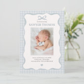 Invitation Annonce de naissance bleu prépa (Debout devant)