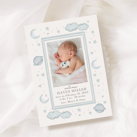 Invitation Annonce de Naissance Céleste Douce