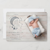 Invitation Annonce de naissance Constellation écrite dans les (Devant)