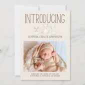 Invitation Annonce de naissance de bébé Amis de la prairie An (Devant)