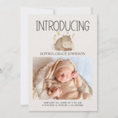 Invitation Annonce de naissance de bébé Animaux de la nurseri (Devant)