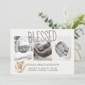 Invitation Annonce de naissance de bébé Animaux de la petite  (Debout devant)