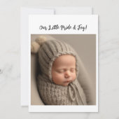 Invitation Annonce de naissance de bébé avec ruban rose (Dos)