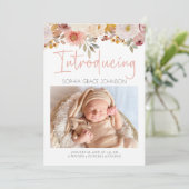 Invitation Annonce de naissance de bébé avec une douce touche (Debout devant)