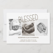 Invitation Annonce de naissance de bébé Little Fox Blessed Ba (Devant)