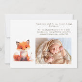 Invitation Annonce de naissance de bébé Little Fox Blessed Ba (Dos)