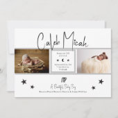 Invitation Annonce de naissance de bébé photo étoiles Vierge (Devant)