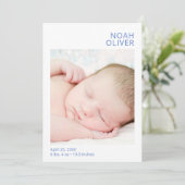 Invitation Annonce de naissance de garçon photo simple modern (Debout devant)