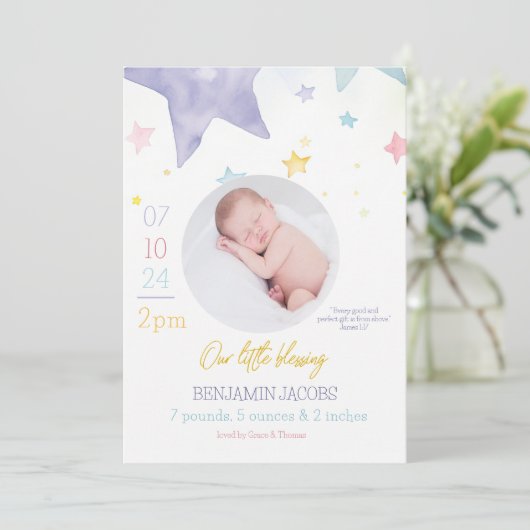 Invitation Annonce de naissance de notre petit bébé (Debout devant)