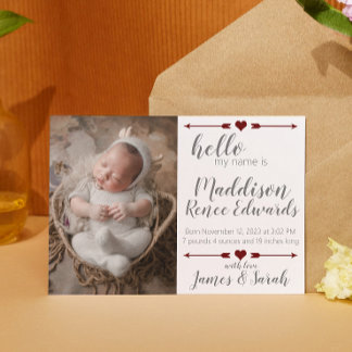 Invitation Annonce de naissance de nouveau bébé avec photos