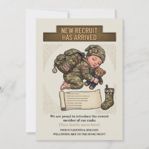 Invitation Annonce de naissance militaire Nouvelle recrue fil