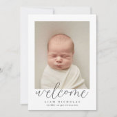 Invitation Annonce de naissance minimaliste (Devant)