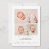 Invitation Annonce de naissance minimaliste (Dos)